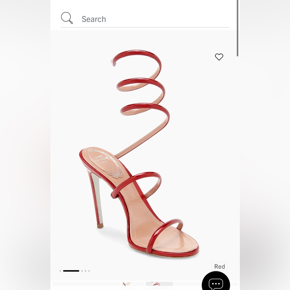 Cleo 105 MM Red Spiral leather Strap Sandals